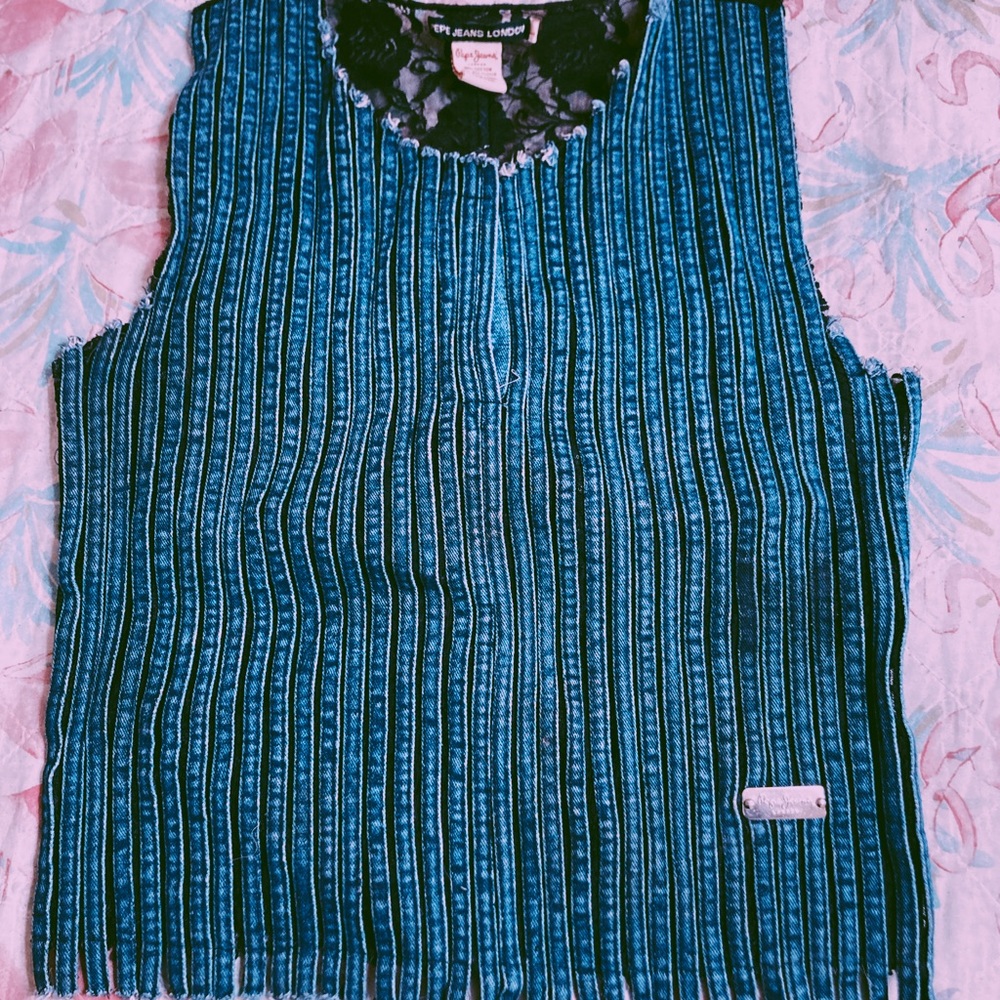 Jean lace top - London Jeans